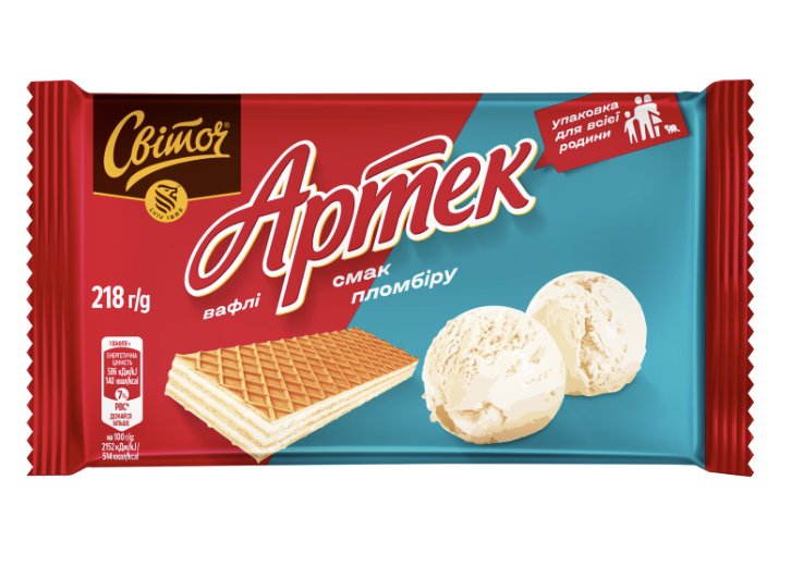 Вафлі Світоч Артек Пломбір 218г